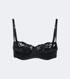 Dolce&Gabbana Lace-trimmed silk-blend satin bra