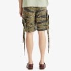 Maharishi Men's Tiger Camo Loose Cargo Shorts in Mint Gold