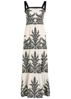 Alice + Olivia Saige Tiered Cotton Maxi Dress Black