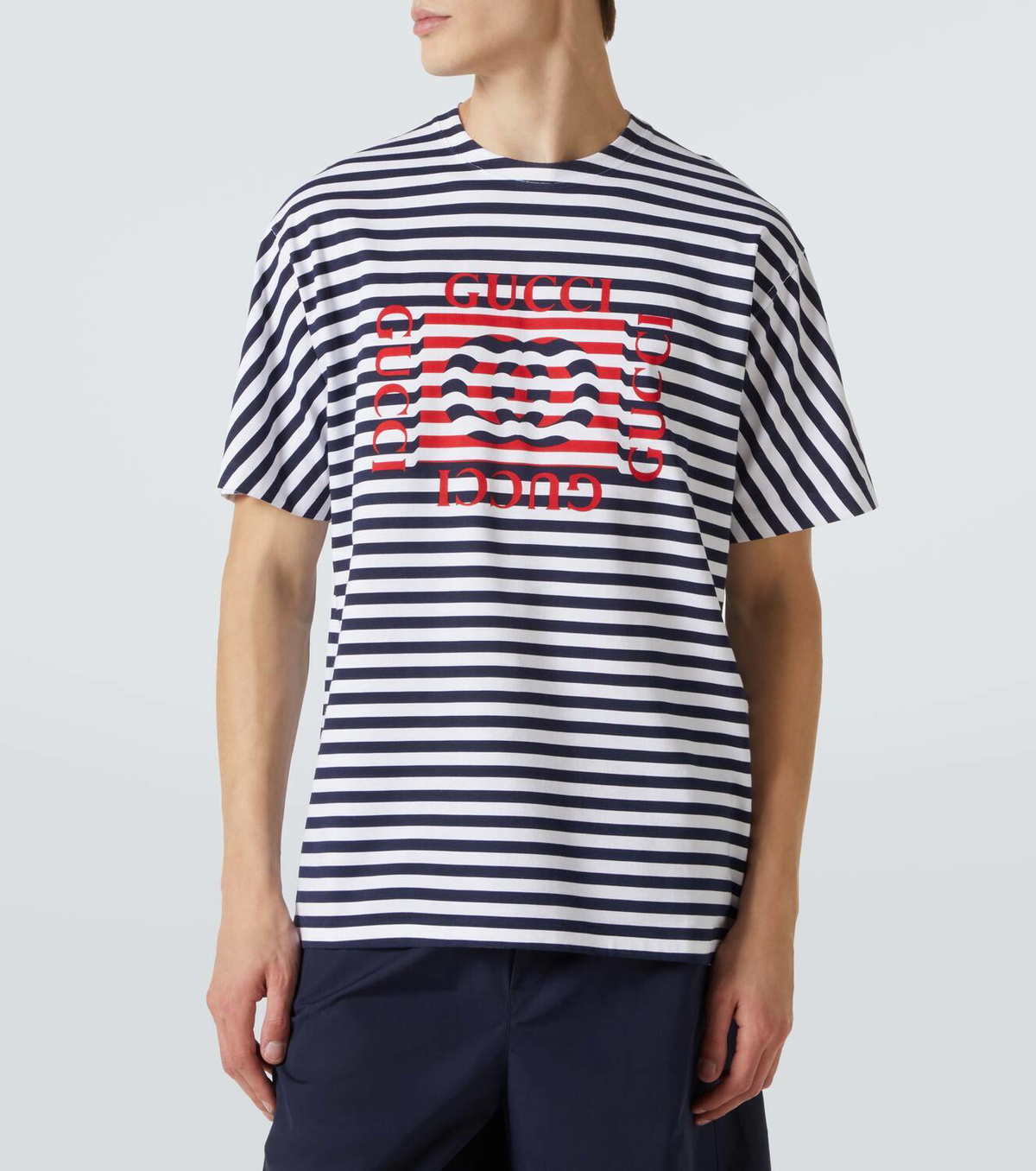【関税込み】☆GUCCI☆ ストライプコットン ジャージーTシャツ コットンジャージー プリント Tシャツホワイト | GUCCI公式