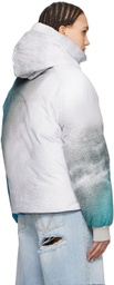 ERL Blue & Gray Printed Puffer Jacket