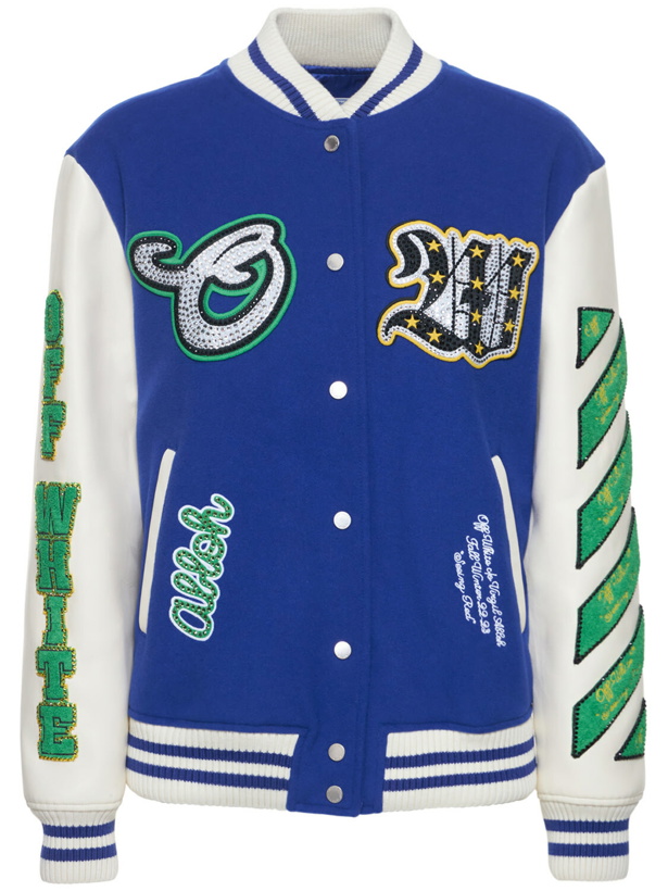 Photo: OFF-WHITE - Embroidered Patches Varsity Jacket