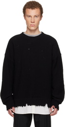 MM6 Maison Margiela Black Distressed Sweater