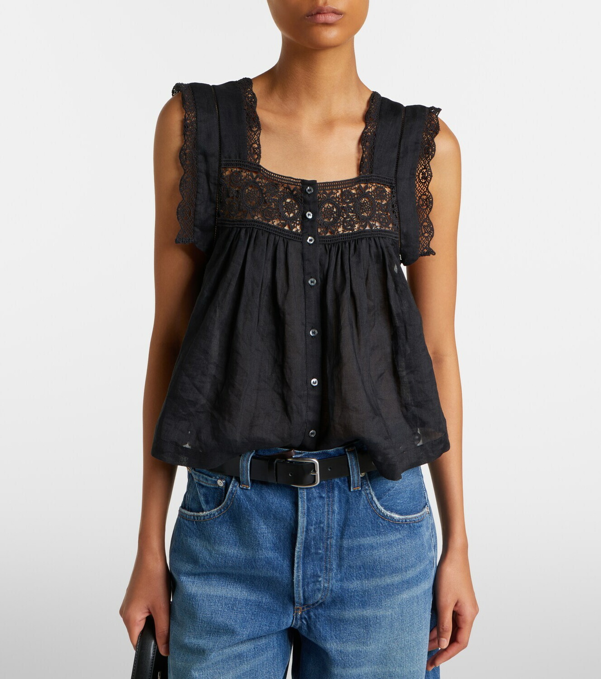 Citizens of Humanity Mia lace-trimmed top