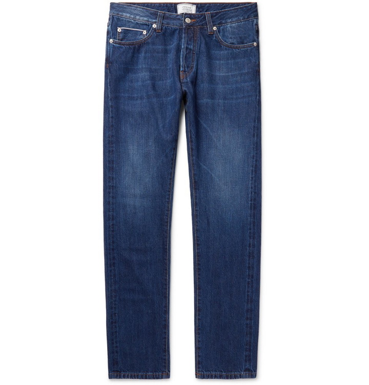 Photo: Officine Generale - Slim-Fit Washed-Denim Jeans - Men - Blue