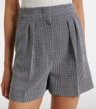 Max Mara Prince of Wales check wool crêpe shorts