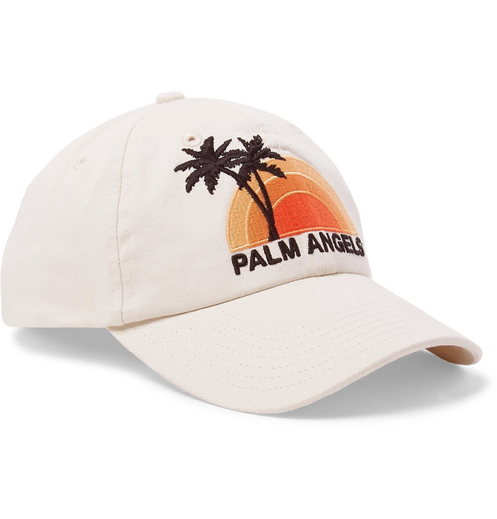 Photo: Palm Angels - Logo-Embroidered Cotton-Twill Baseball Cap - White