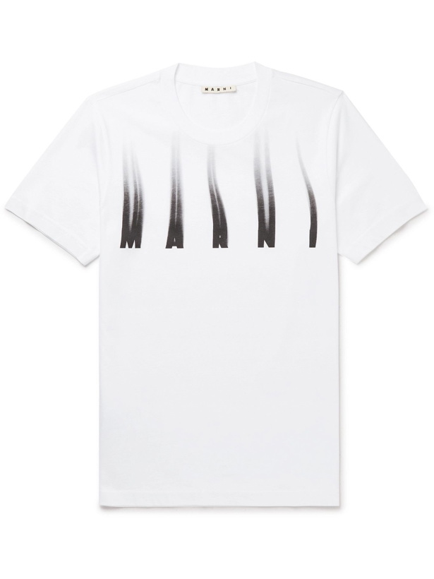 Photo: MARNI - Logo-Print Cotton-Jersey T-Shirt - White