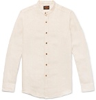 Tod's - Grandad-Collar Slub Linen Shirt - Men - Ivory