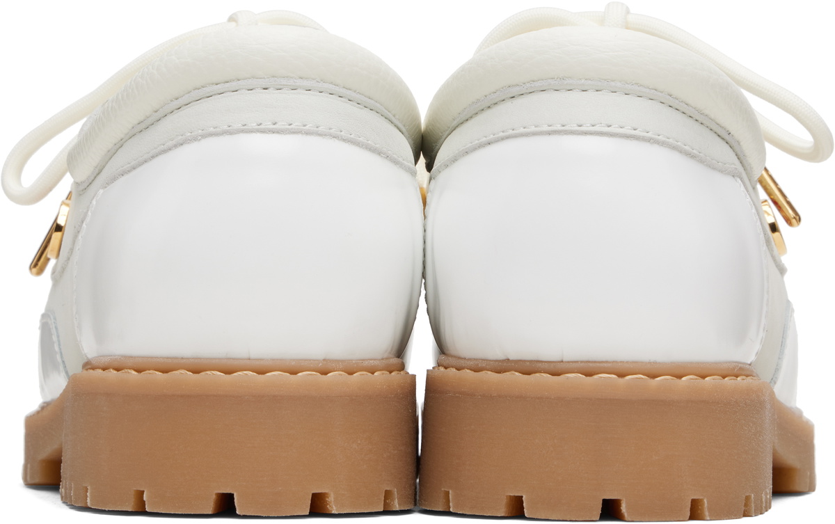 Casablanca White Leather Boat Shoes