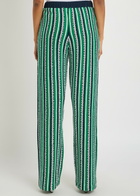Simkhai Brenner Striped Straight-leg Knit Trousers Green