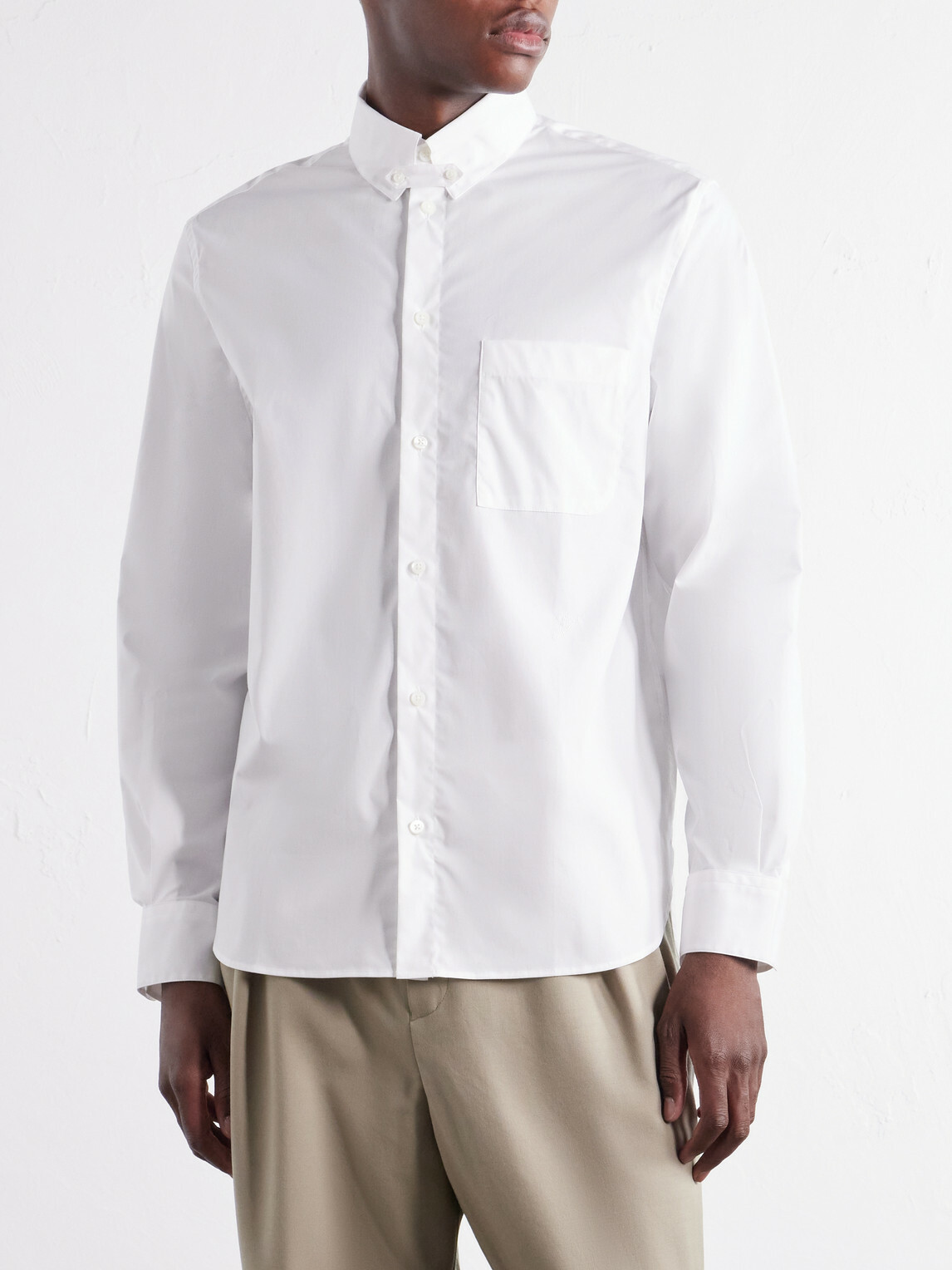 Jacquemus - Tailleur Button-Down Collar Stretch-Cotton Poplin Shirt - White