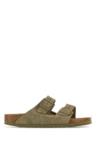 Birkenstock Khaki Suede Arizona Slippers