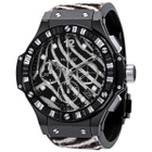 Hublot Big Bang Zebra Diamond Dial Black Ceramic Chronograph Ladies Watch 341CV7517VR1975