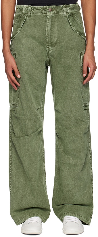 Photo: R13 Green Wide-Leg Cargo Pants