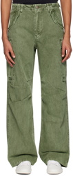 R13 Green Wide-Leg Cargo Pants