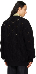 Dries Van Noten Black Cable Cardigan