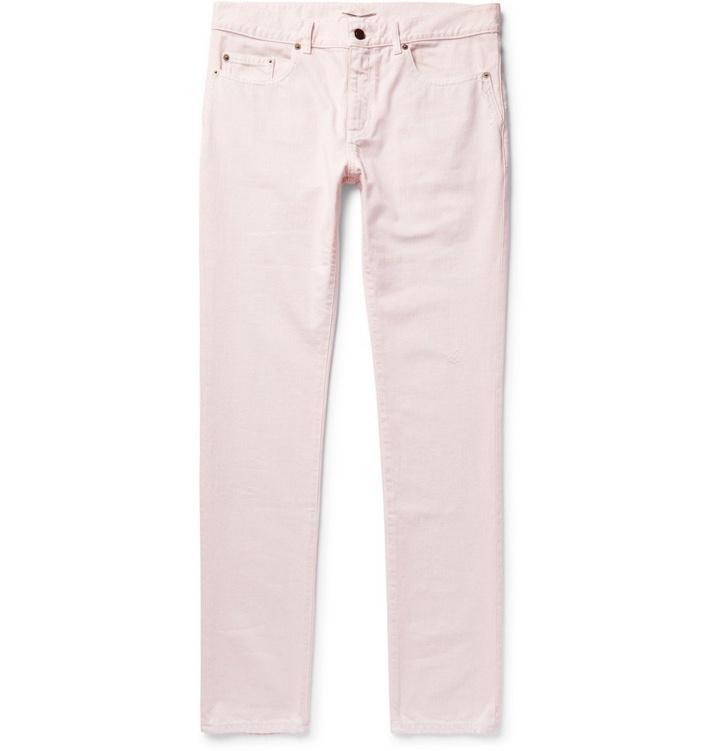 Photo: Saint Laurent - Skinny-Fit 15cm Hem Denim Jeans - Pink