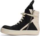 Rick Owens Black & Off-White Geobasket Sneakers