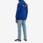 Comme des Garçons Play Men's Black Heart Full Zip Back Print Hoody in Blue