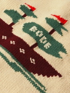 BODE - Pirate Ship Intarsia Virgin Wool Cardigan - Neutrals