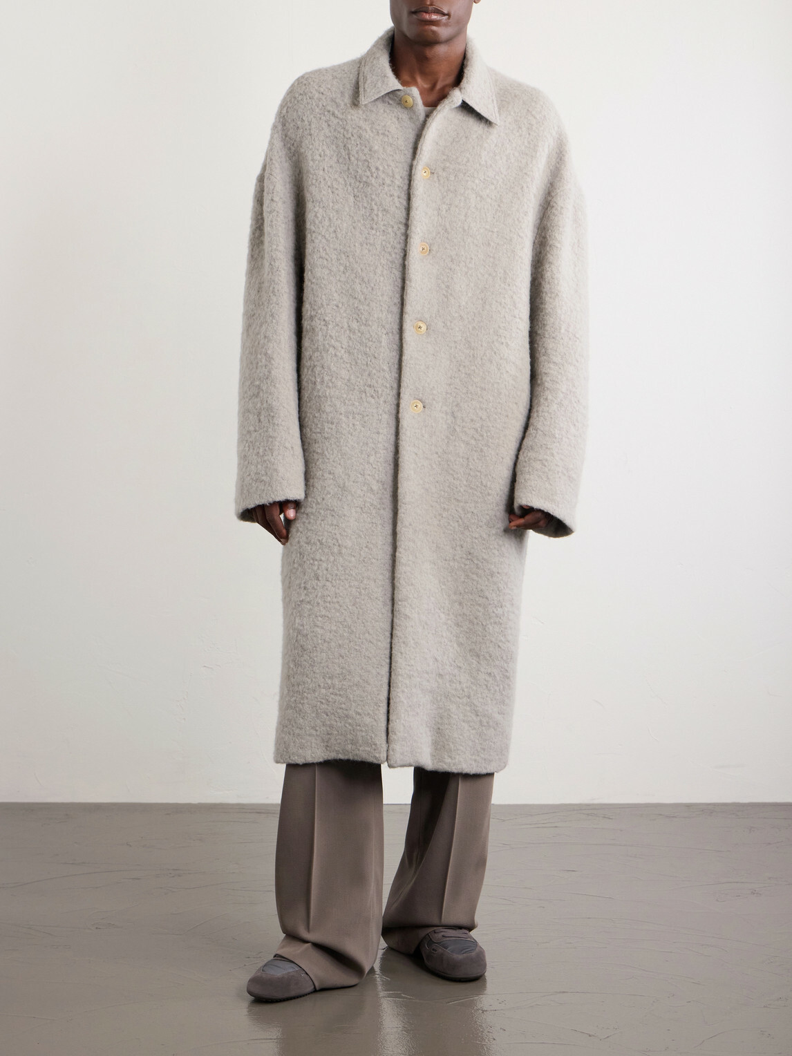 Rick Owens - Brad Alpaca-Blend Bouclé Coat - Gray