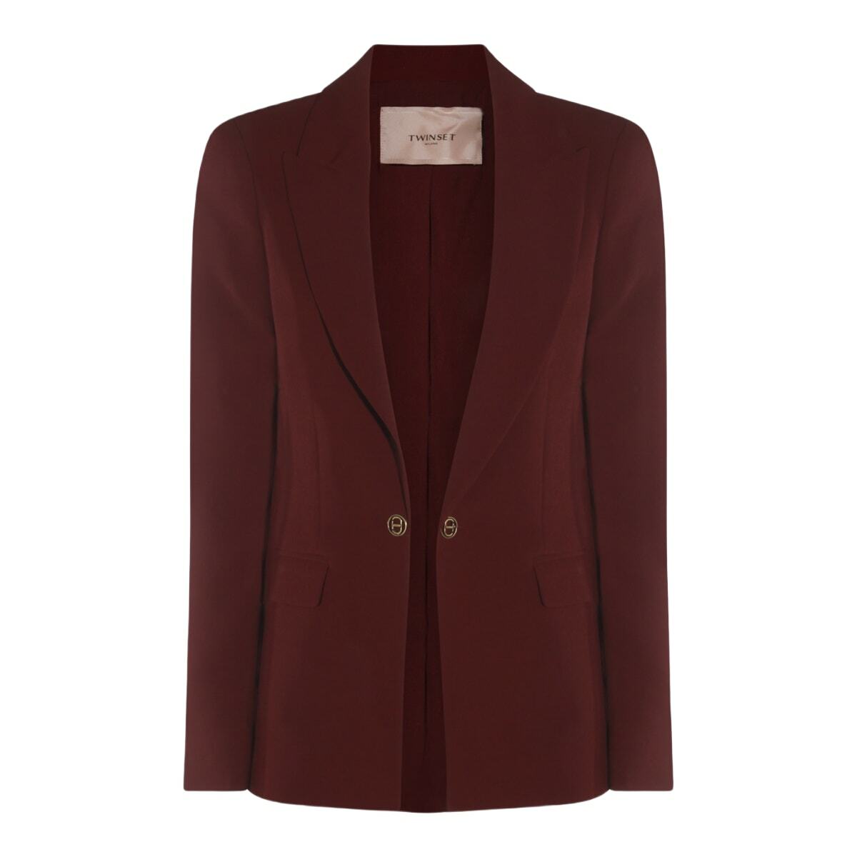TwinSet Dark Red Viscose Blazer