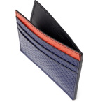 Bottega Veneta - Micro Embossed Leather Cardholder - Men - Navy