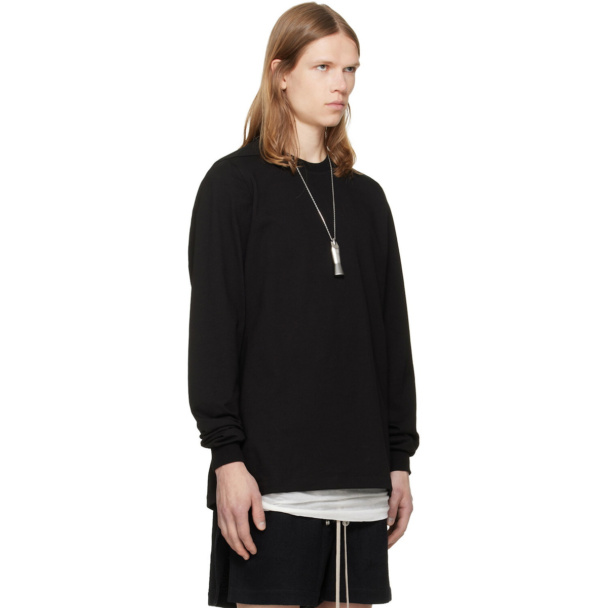 Rick Owens Black Tower Short Crewneck LS Sweatshirt