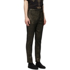 Saint Laurent Black and Gold Slim-Fit Trousers