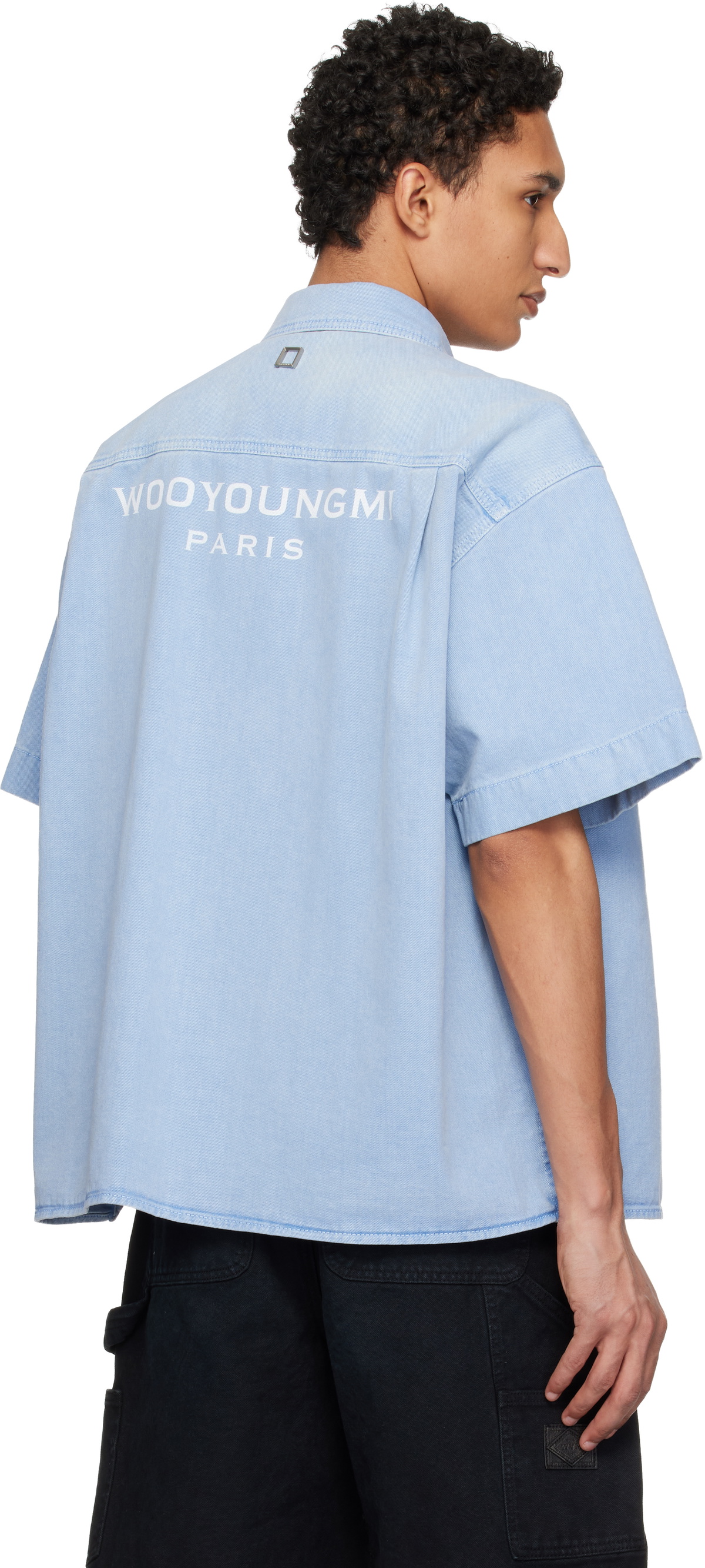 WOOYOUNGMI Blue Faded Denim Shirt