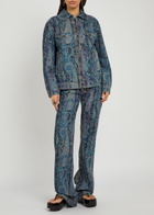 Etro Patterned Denim Jacket Blue