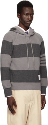 Thom Browne Gray 4-Bar Hoodie