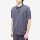 Daily Paper Men's Ralo Knitted Polo Shirt in Iron Grey