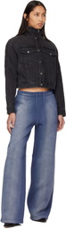 Alexander Wang Navy Allover Hotfix Mid-Rise Sweatpants