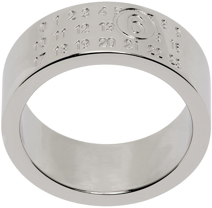 Photo: MM6 Maison Margiela Silver Numeric Minimal Signature Ring
