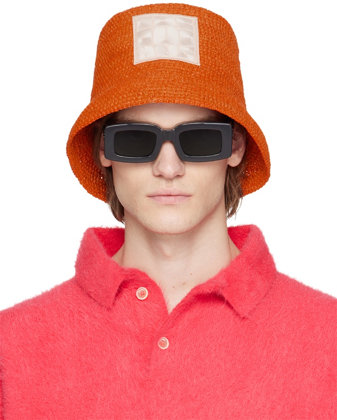 Photo: Jacquemus Orange Le Raphia 'Le Bob Ficiu' Bucket Hat