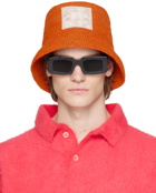 Jacquemus Orange Le Raphia 'Le Bob Ficiu' Bucket Hat