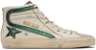 Golden Goose Beige & Green Slide Sneakers