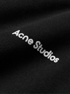 Acne Studios - Franklin Logo-Flocked Cotton-Jersey Hoodie - Black