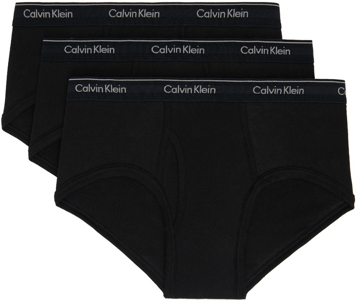 Photo: Calvin Klein Underwear Three-Pack Black Classic Fit Briefs