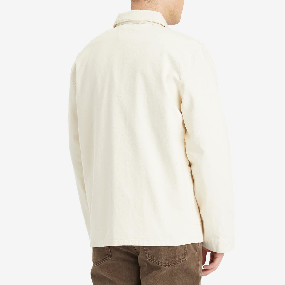 A.P.C. Men's Embroidered Kerlouan Work Jacket in Ecru