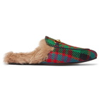 Gucci - Princetown Shearling-Lined Tweed Backless Loafers - Men - Multi