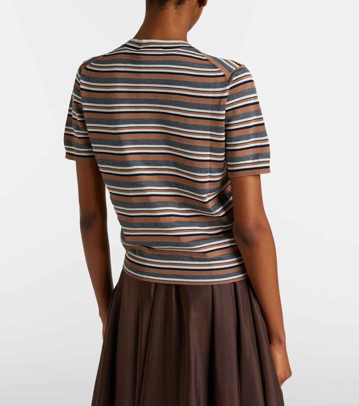 Prada Striped cotton and silk T-shirt
