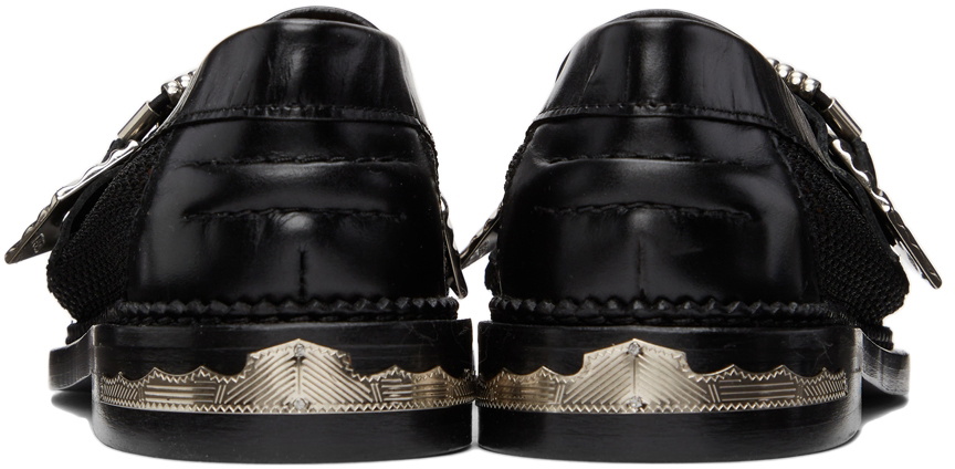 Toga Pulla Black Mesh Leather Loafers Toga Pulla