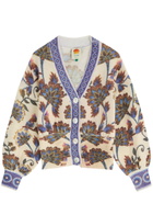 Farm Rio Ainika Floral Wool-blend Cardigan Cream