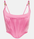 Versace - Medusa silk satin corset