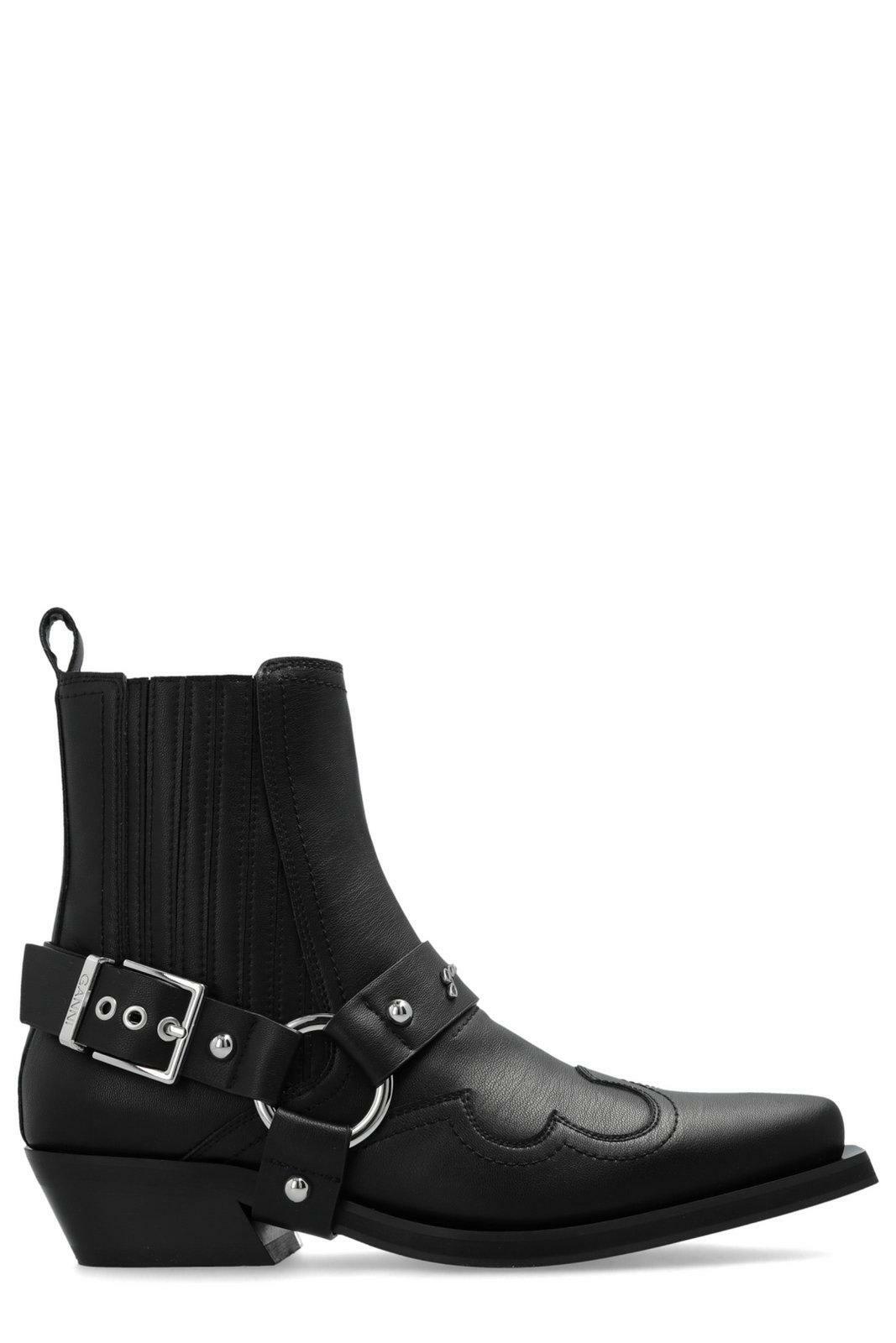 GANNI 60mm Recycled Leather Western Boots GANNI