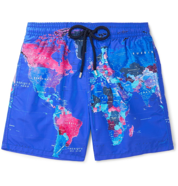 Photo: Vilebrequin - Moorea Mid-Length Printed Swim Shorts - Blue