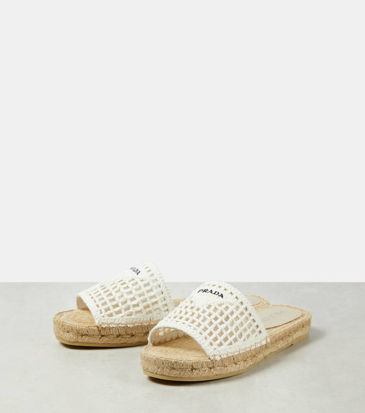 Prada Logo crochet espadrilles